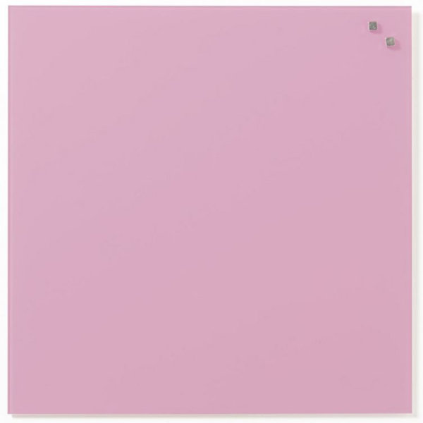 NAGA Glassboard magnet. glastavle 45x45cm, lyserød