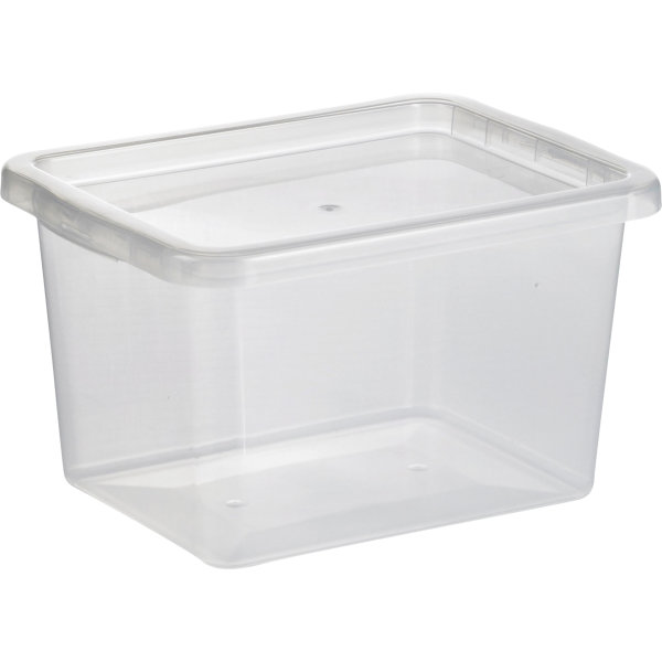 Basic plastboks inkl låg, 15 liter, Klar