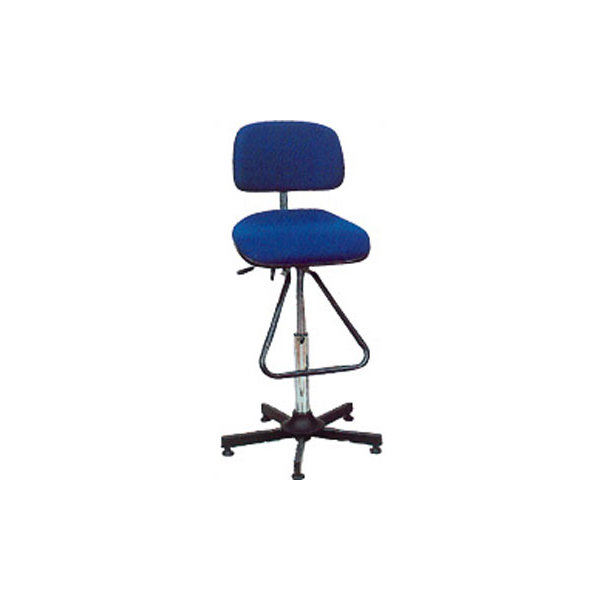 Aktiv arbejdsstol m/ fodbøjle, blå, stof