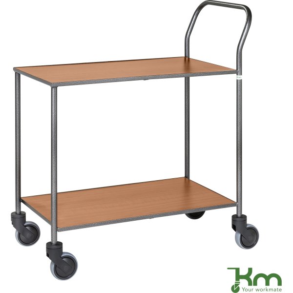 Rullebord - 2 hylder, 840x430x970, Antracit/Kirse