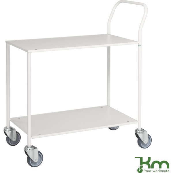 Rullebord - 2 hylder, 840x430x970, Hvid/Hvid