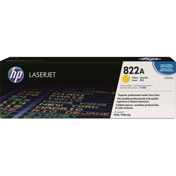 HP 822A/C8552A lasertoner, gul, 25000s
