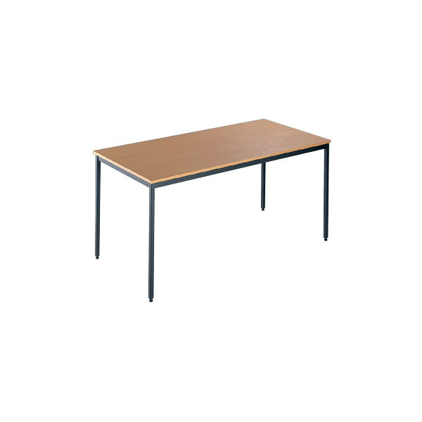 Kantinebord, 120x80 cm, bøg med sort stel