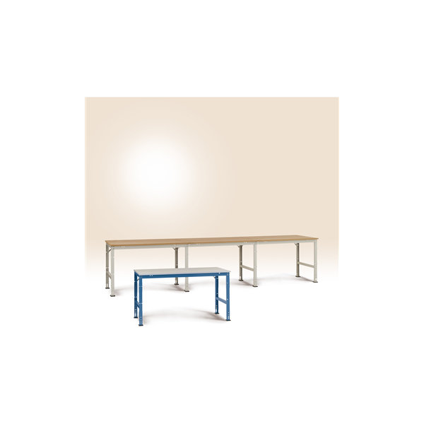 Manuflex arbejdsbord 125x80, Grå melamin, Tilbygni