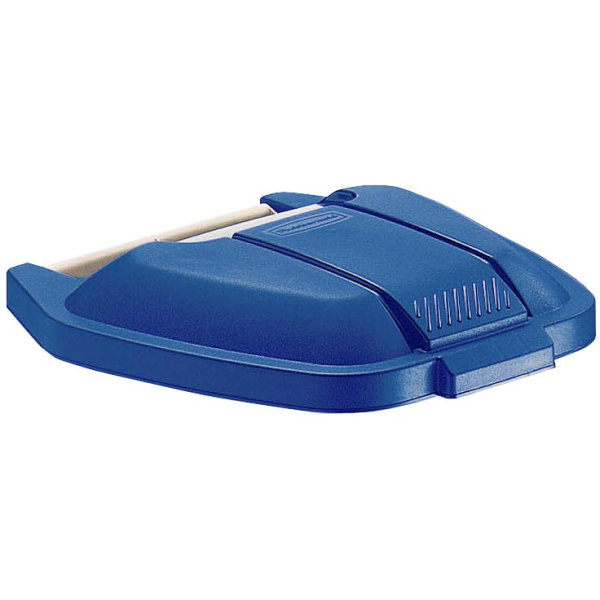 Rubbermaid mobil affaldsbeholder låg, Blå
