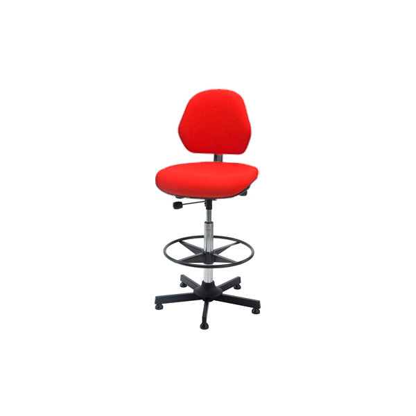 Aktiv arbejdsstol m/ fodring, rød, stof