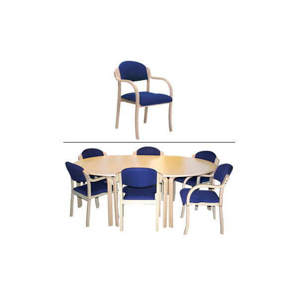 Morten konferencesæt m. blå stole m. armlæn