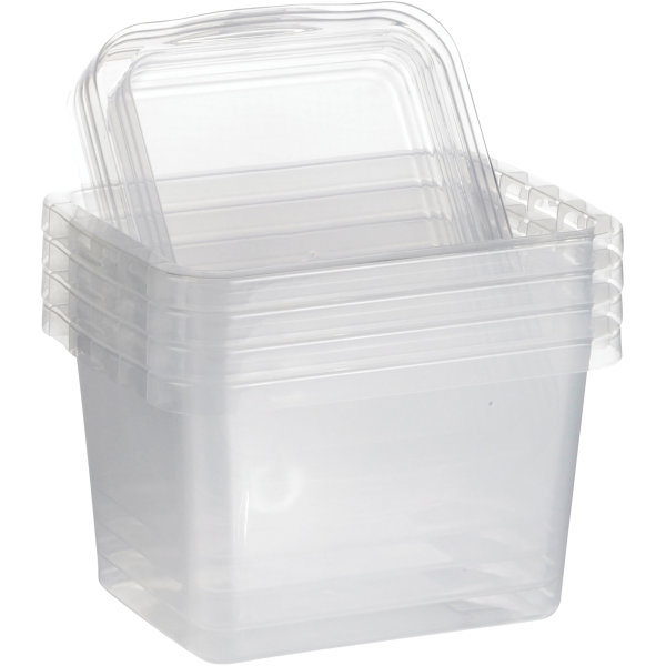 Basic plastboks inkl låg, 9,0 liter, Klar