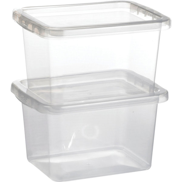 Basic plastboks inkl låg, 9,0 liter, Klar