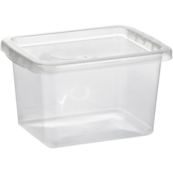 Basic plastboks inkl låg, 9,0 liter, Klar