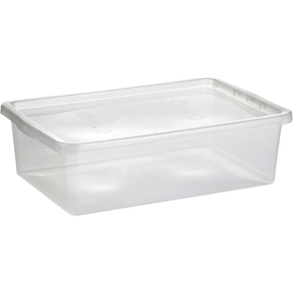 Basic plastboks inkl låg, 30 liter, Klar