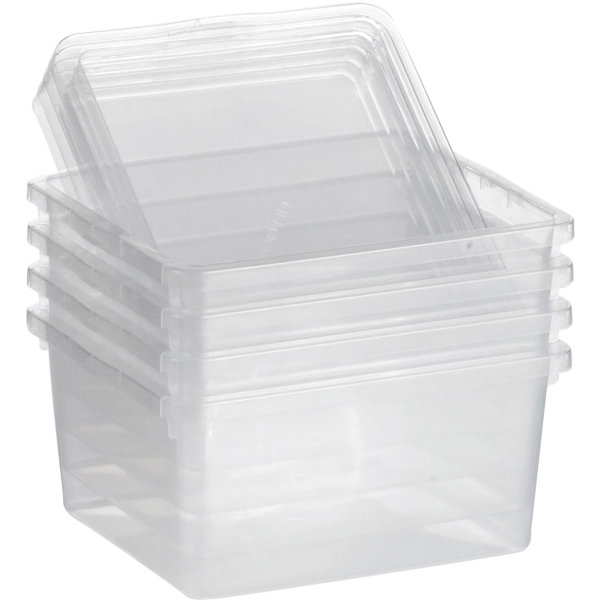 Basic plastboks inkl. låg, 2,3 liter, Klar