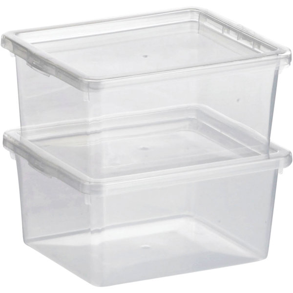 Basic plastboks inkl. låg, 2,3 liter, Klar