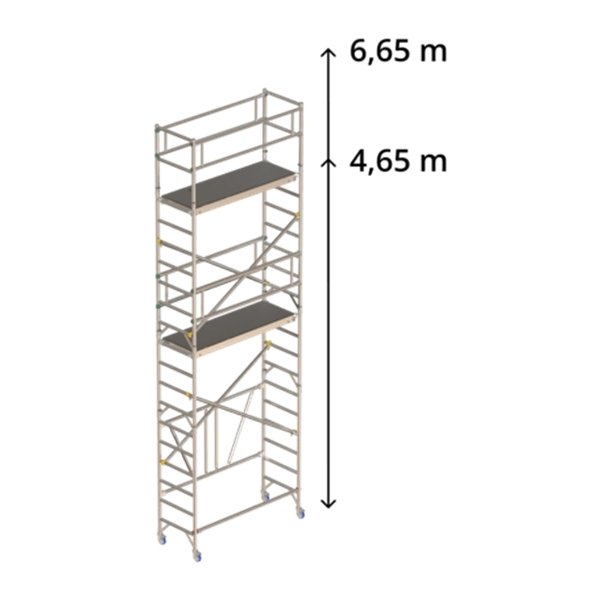 Foldestillads 75 x 180 (gelænder) - Højde 4,65 m