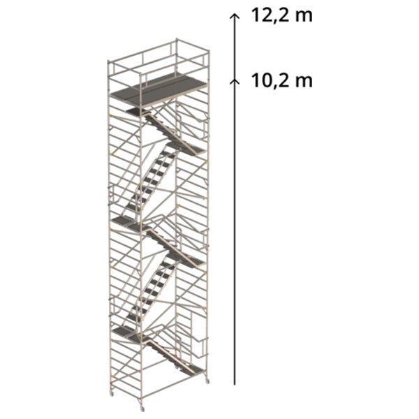 Rullestillads 135x245 inkl trapper - Højde 10,09 m