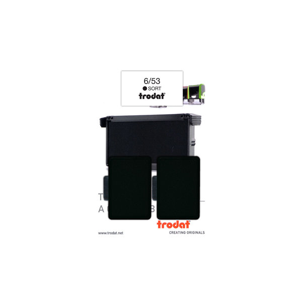 Trodat 6/53 Farvepude | Sort | 2 stk.