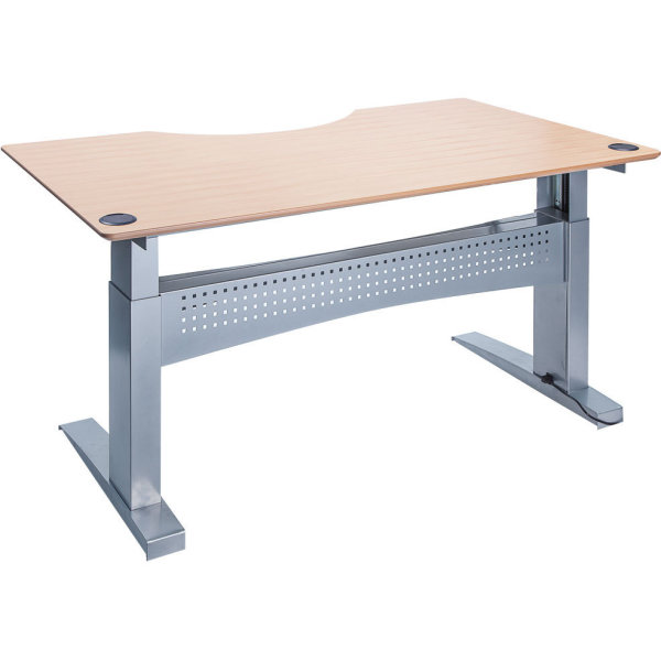 Easy stand hæve-/sænkebord 160x100 center bøg/alu