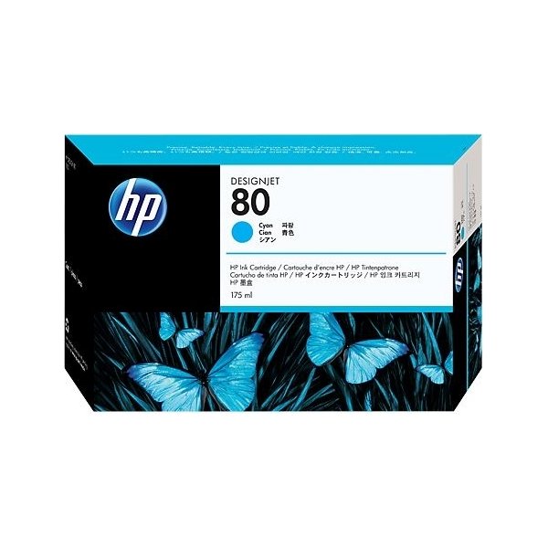HP nr.80/C4872A blækpatron, blå, 175 ml