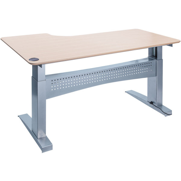 Easy stand hæve-/sænkebord 180x120 højre ahorn/alu