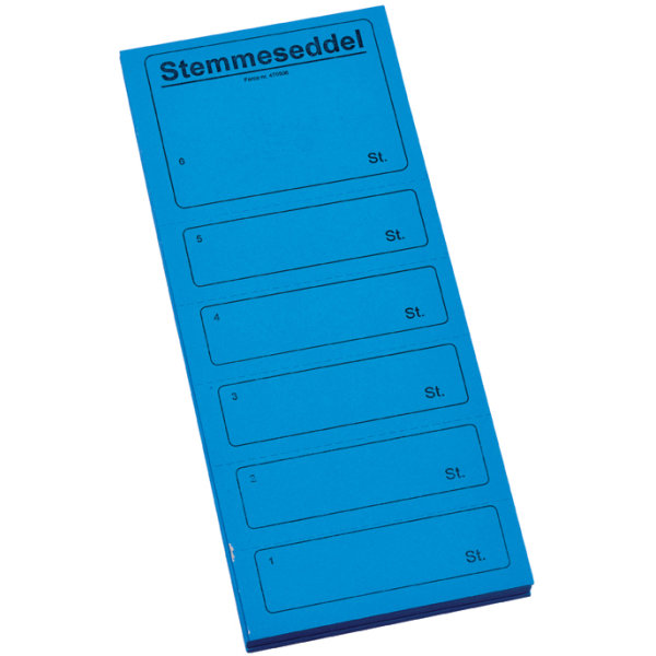 Stemmeseddel 4705 | 10x25 cm | Blå