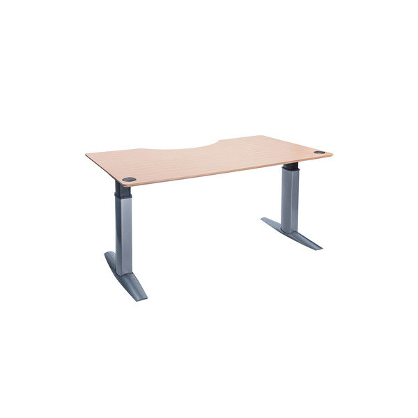 Goliath hæve/sænkebord centerbue 200 cm bøg/alu