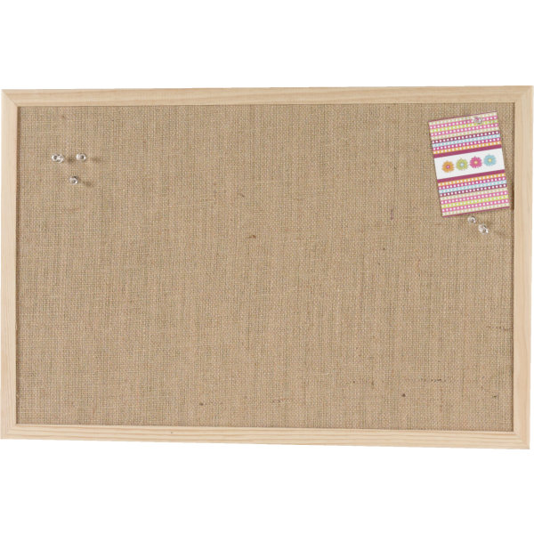 Pinboard opslagstavle, 40 x 60 cm, hessian