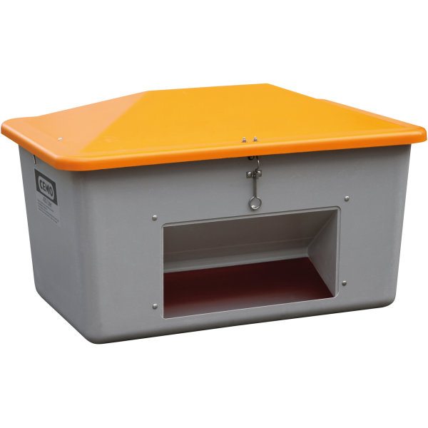 Salt-/sandlåda 2200 L, bottenöppning, Grå/orange