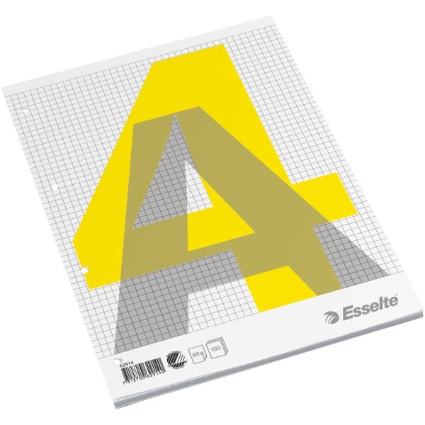 Esselte Blok | A4 | Toplimet | Kvadreret | 100 ark