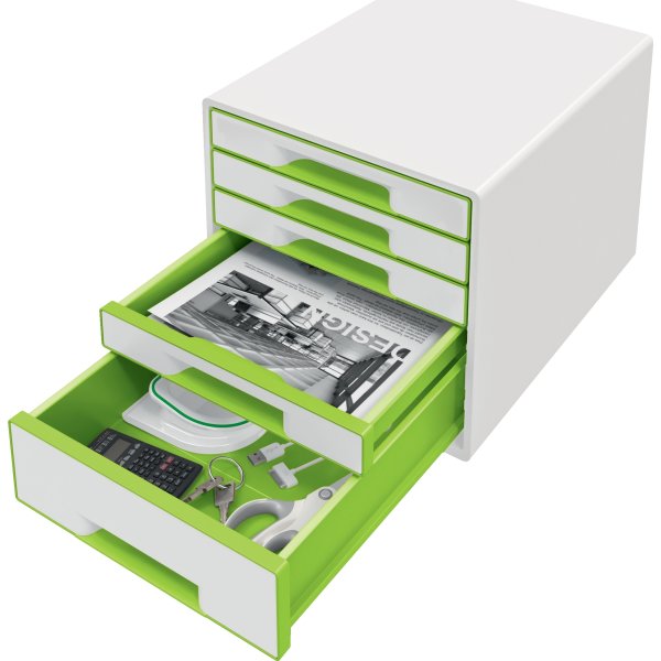 Leitz WOW CUBE skuffekabinet, 5 skuffer, lime