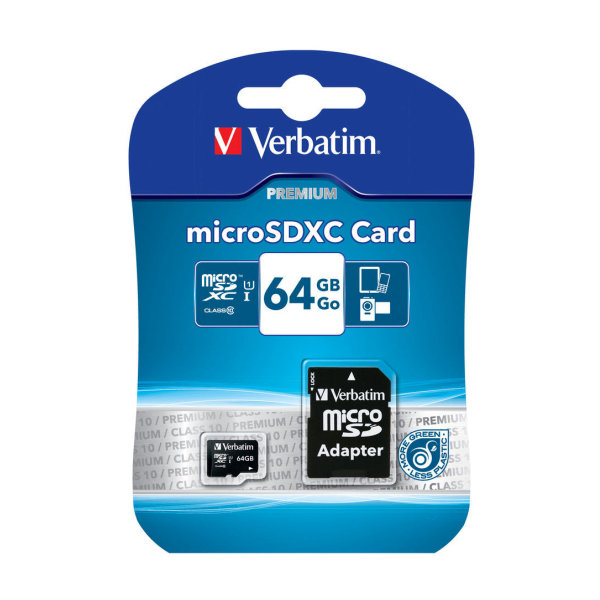 Verbatim 64GB microSDXC class 10 m/adapter