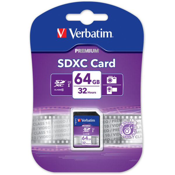 Verbatim SDXC 64GB Class 10 hukom. kort