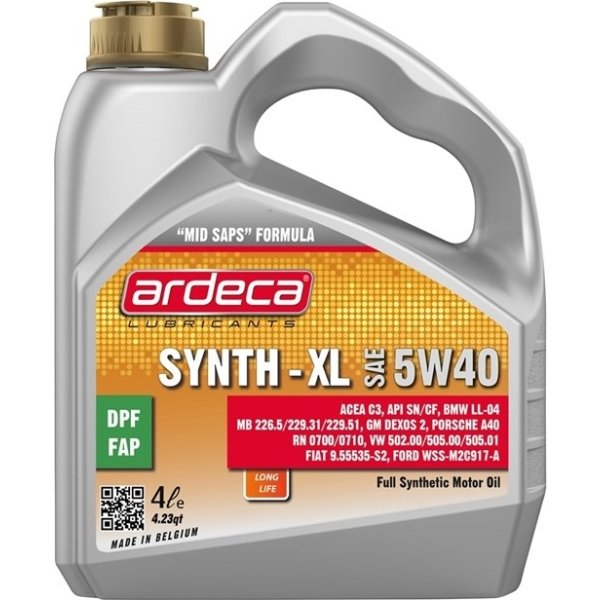 Ardeca motorolie 5w40, 4 l