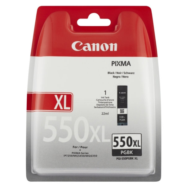 Canon PGI-550XL blækpatron, pigmenteret sort, 500s