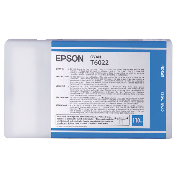Epson C13T602200 blækpatron, blå, 110ml