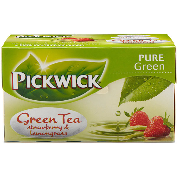 Pickwick Grøn te m. jordbær & citrongræs, 20 breve