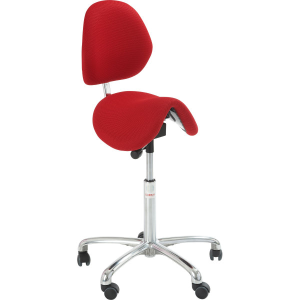 CL Pinto sadelstol m/ ryglæn, rød, stof