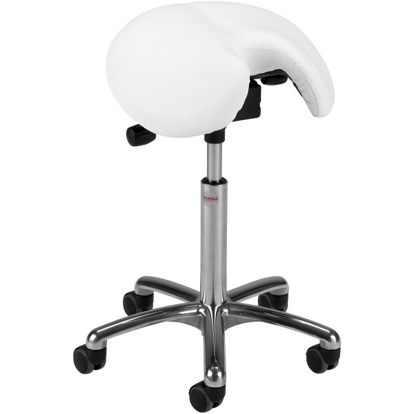 CL Jolly sadelstol, hvid, kunstlæder, 58-77 cm