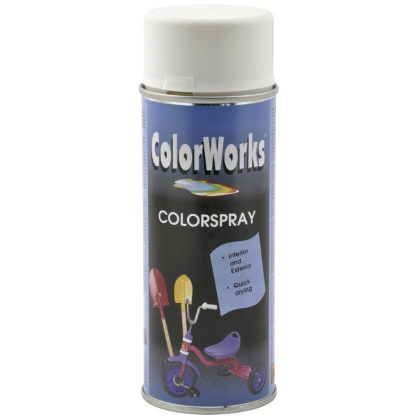 ColorWorks hobbyspray, halvblank renhvid