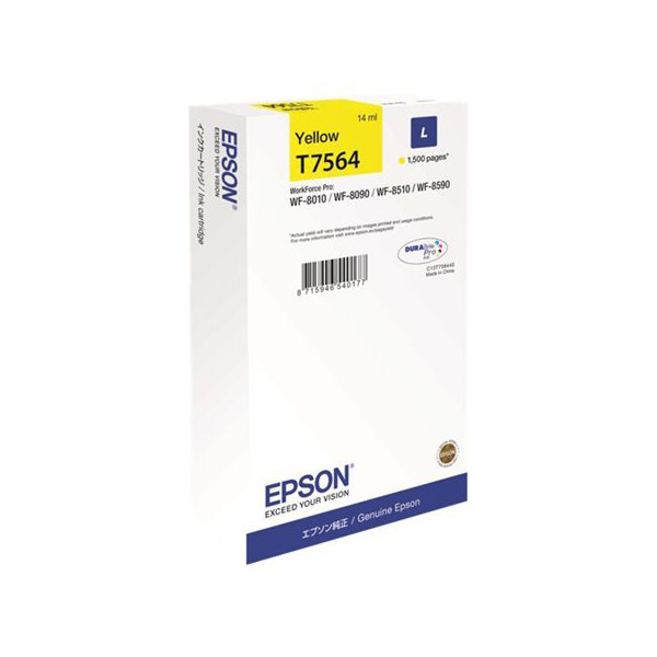 Epson C13T756440 large blækpatron, gul, 1500 s.