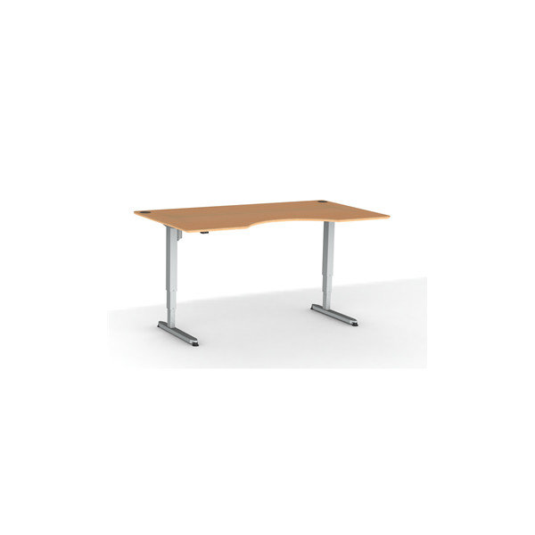 Stay hæve-/sænkebord, 180x100 cm, center, bøg/alu
