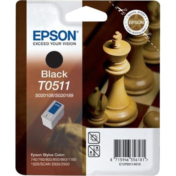 Epson nr.T0511/C13T05114010 blækpatron, sort, 900s