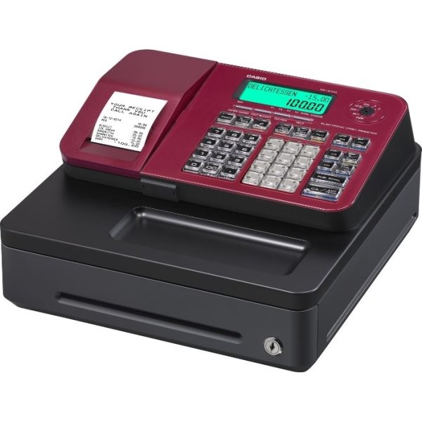 Casio SE-S100S kasseapparat, rød