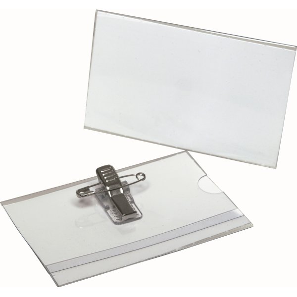 Bantex Navneskilt m. clips/nål | 55x90 mm