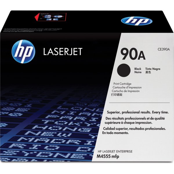 HP no 90A CE390A lasertoner, sort, 10000s