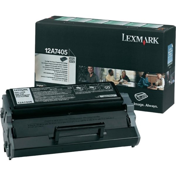 Lexmark 12A7405 lasertoner, sort, 6000s