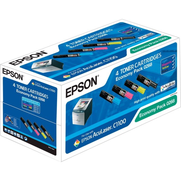 Epson C13S050268 lasertoner, sort+farve, sampak