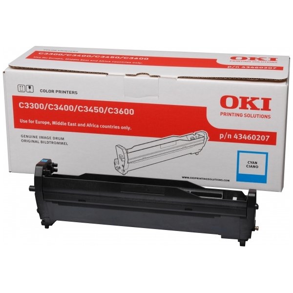 OKI 43460207 lasertromle, cyan 15000s
