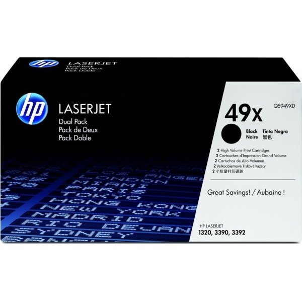 HP nr.49X/Q5949XD lasertoner, sort, 6000s, 2pk