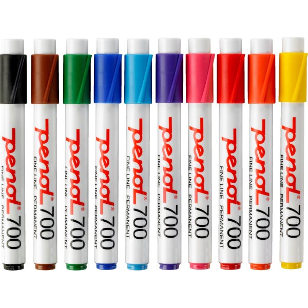 Penol 700 spritmarker, 10 ass. farver