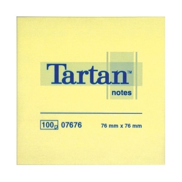 Tartan memoblok 76 x 76mm, gul